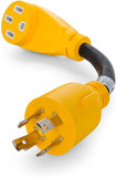 Camco 55422 PowerGrip 12" 30Amp 4 Prong Locking Male to 50Amp Standard Female Generator Adapter