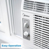Midea 5,000 BTU EasyCool Small Window Air Conditioner - Cool up to 150 Sq. Ft. with Easy-to-Use Mechanical Controls and Reusable Filter,
