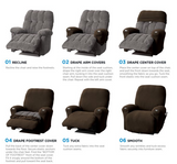 4-Piece Stretch Recliner Chair Slipcover, Sand