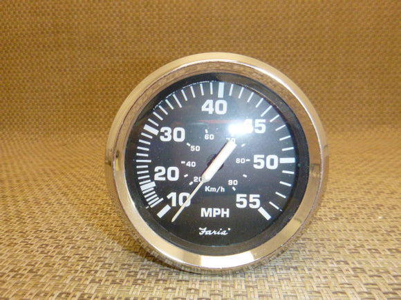 Faria Boat Speedometer Gauge SE9953A | Euro Stainless Black 3 1/4 Inch